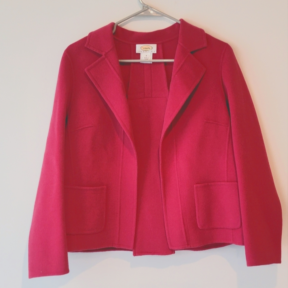 Talbots 100% Wool women's Berry red blazer 6 Petites